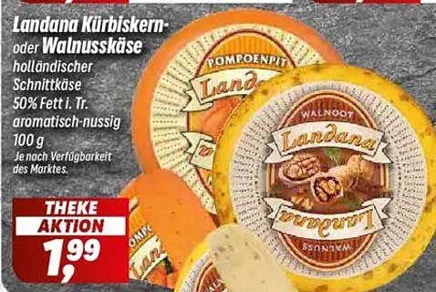 Landana Kürbiskern- oder Walnusskäse holländischer Schnittkäse 100 g