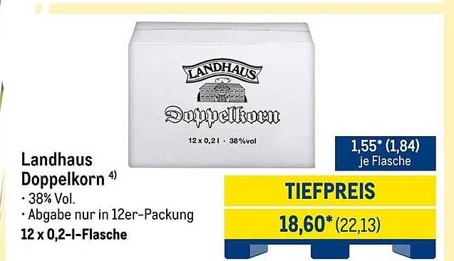 Landhaus Doppel-korn 12 x 0,2-l Flasche