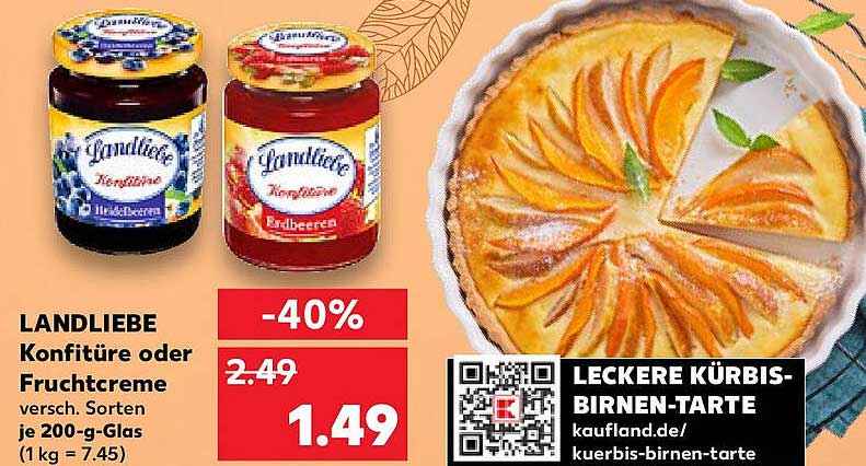 LANDLIEBE Konfitüre oder Fruchtcreme, verschiedene Sorten, je 200-g-Glas