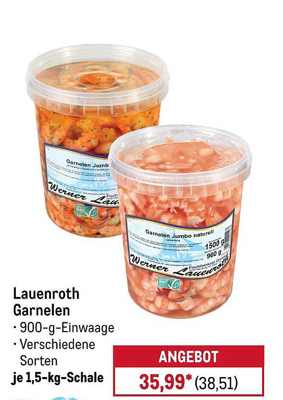 Lauenroth Garnelen - 900-g-Einwaage, verschiedene Sorten