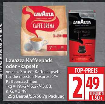 Lavazza Kaffeepads oder - kapseln
