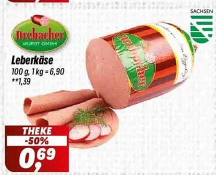 Leberkäse - 50% Rabatt auf die Theke
