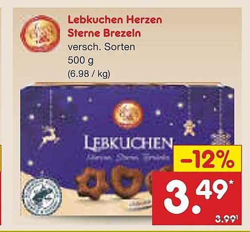 Lebkuchen Herzen Sterne Brezeln 500 g - Süßes Vergnügen für die ganze Familie