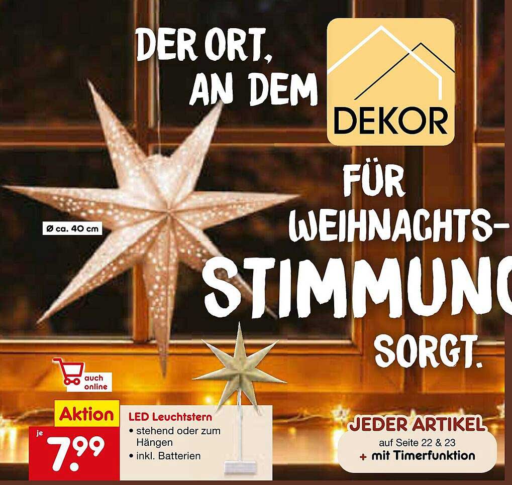 LED Leuchtstern Ø ca. 40 cm – der perfekte Begleiter für die Weihnachtszeit