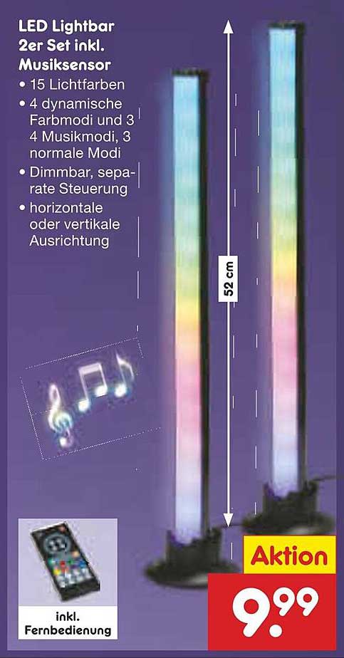 LED Lightbar 2er Set inkl. Musiksensor