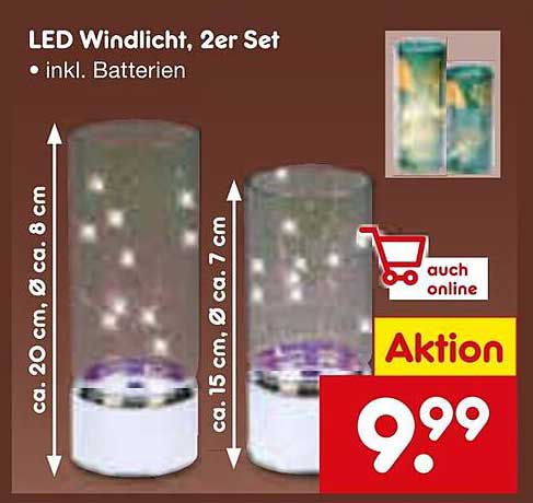 LED Windlicht, 2er Set