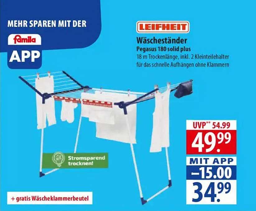 Leifheit Wäscheständer Pegasus 180 solid plus