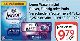 Lenor Waschmittel Pulver, Flüssig oder Pods - 2,475 kg
