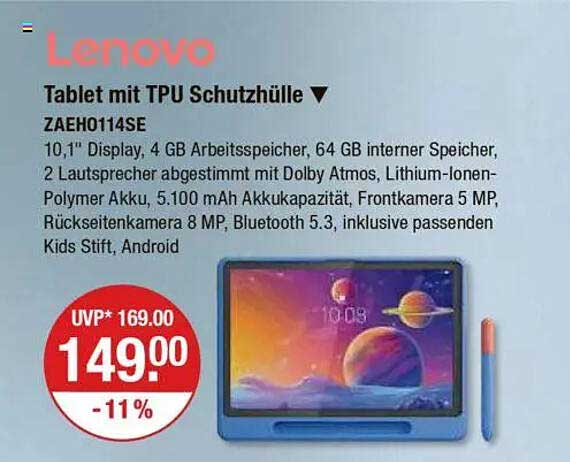 Lenovo Tablet mit TPU Schutzülle