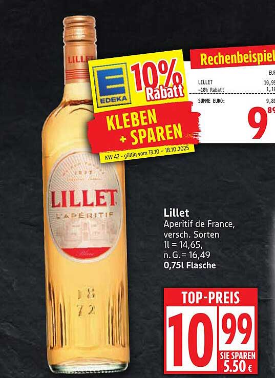 Lillet Aperitif de France, 0,75 Liter Flasche