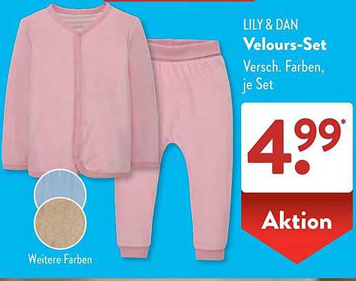 LILY & DAN Velours-Set - Verschiedene Farben, je Set