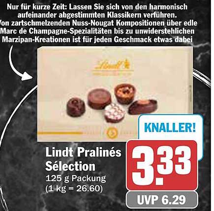 Lindt Pralinés Sélection 125 g Packung