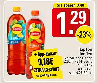 Lipton Ice Tea verschiedene Sorten 1,25L PET-Flasche