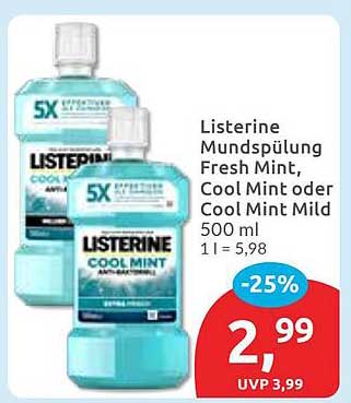 Listerine Mundspülung Fresh Mint oder Cool Mint 500 ml