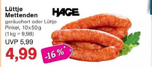 Lüttje Mettenden - geräuchert oder Lüttje Pinkel, 10x50g