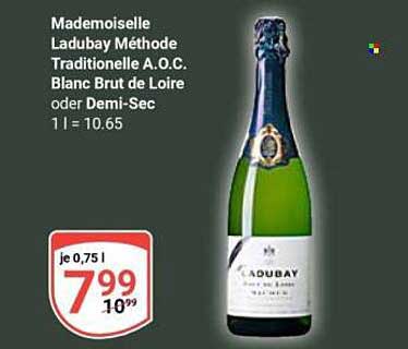 Mademoiselle Ladubay Méthode Traditionnelle A.O.C. Blanc Brut de Loire oder Demi-Sec
