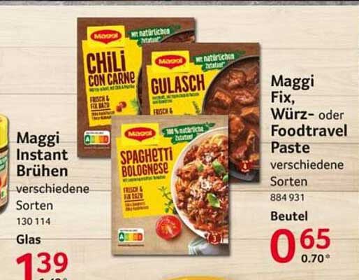 Maggi Fix, Würz- oder Foodtravel Paste verschiedene Sorten, 884 931