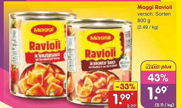 Maggi Ravioli verschiedene Sorten 800 g