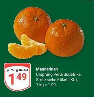 Mandarinen im 750 g-Beutel