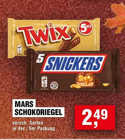 MARS SCHOKORIEGEL - Twix & Snickers 5er Packung