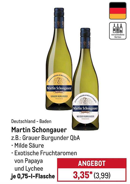 Martin Schongauer Grauer Burgunder QbA - 0,75 l Flasche