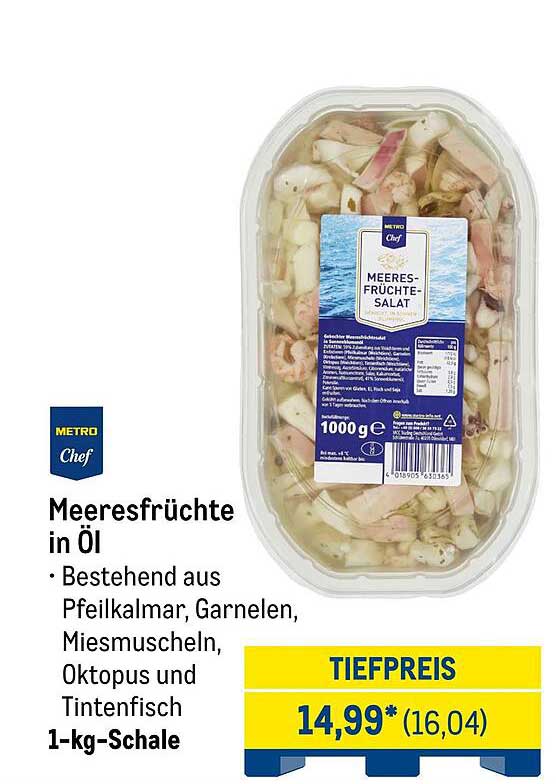 Meeresfrüchte in Öl - 1-kg-Schale