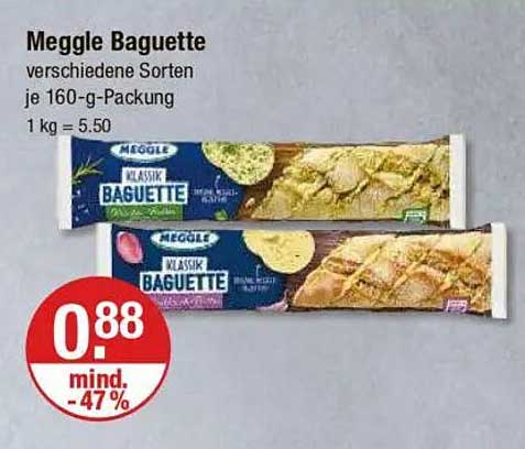 Meggle Baguette verschiedene Sorten je 160-g-Packung