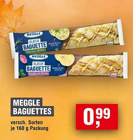 MEGGLE Baguettes, verschiedene Sorten, je 160 g Packung