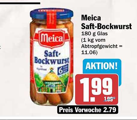Meica Saft-Bockwurst 180 g Glas