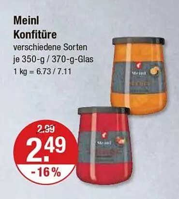 Meinl Konfitüre verschiedene Sorten je 350-g / 370-g-Glas