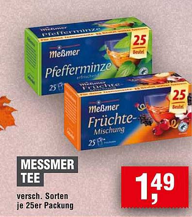 Messmer Tee - verschiedene Sorten je 25er Packung