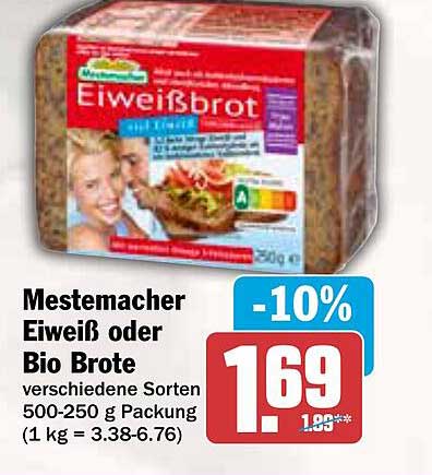 Mestemacher Eiweiß oder Bio Brote - verschiedene Sorten 500-250 g
