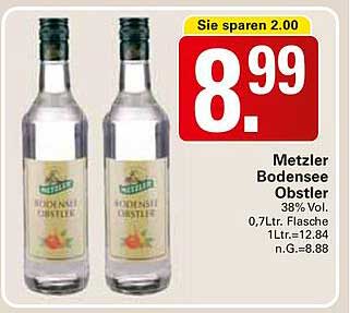 Metzler Bodensee Obstler 0,7 L - Jetzt zum Aktionspreis!