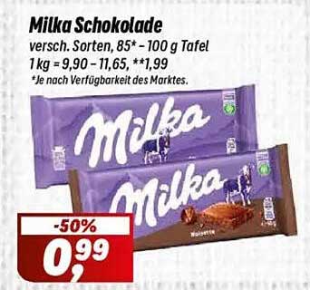 Milka Schokolade - Verschiedene Sorten, 85*-100 g Tafel
