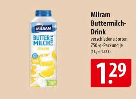 Milram Buttermilch-Drink 750-g-Packung