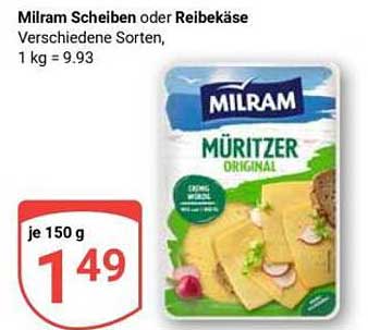 Milram Scheiben oder Reibekäse - Müritzer Original