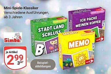 Mini-Spiele-Klassiker – Verschiedene Ausführungen, ab 3 Jahren
