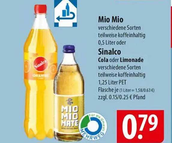 Mio Mio 0,5 Liter und Sinalco 1,25 Liter – Erfrischende Getränke mit Geschmack