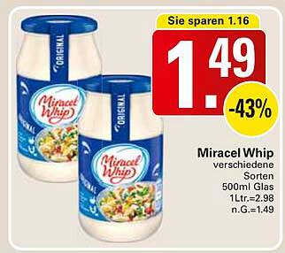 Miracel Whip verschiedene Sorten 500ml Glas