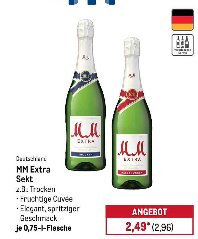 MM Extra Sekt 0,75 l - Trocken oder Halbtrocken