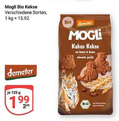 Mogli Bio Kekse mit Dinkel & Butter, 125 g