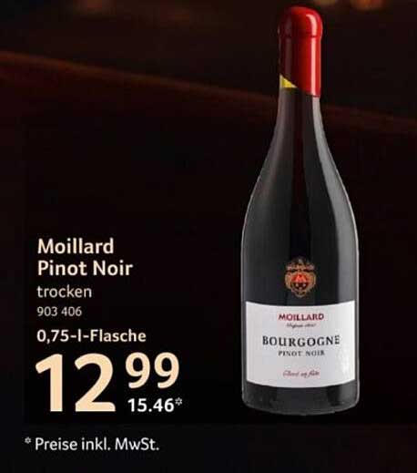 Moillard Pinot Noir trocken 0,75 l-Flasche
