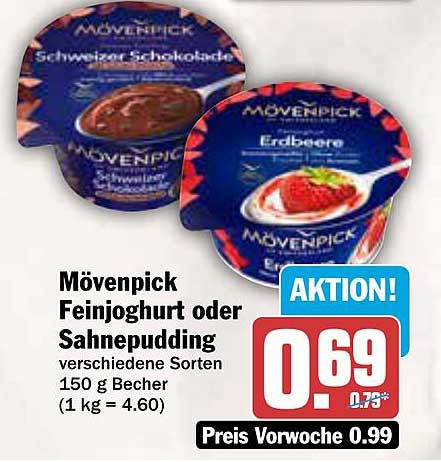 Mövenpick Feinjoghurt oder Sahnepudding 150 g
