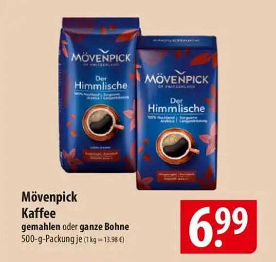 Mövenpick Kaffee - Der Himmlische (gemahlen oder ganze Bohne, 500 g)