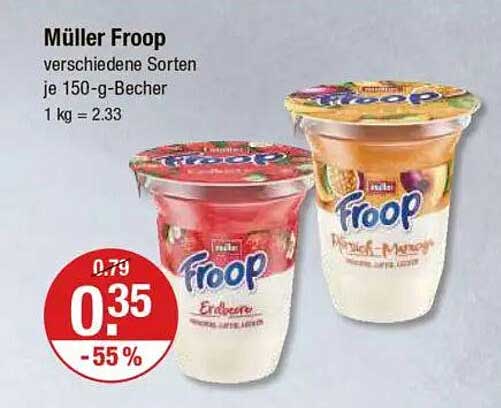 Müller Froop verschiedene Sorten je 150-g-Becher