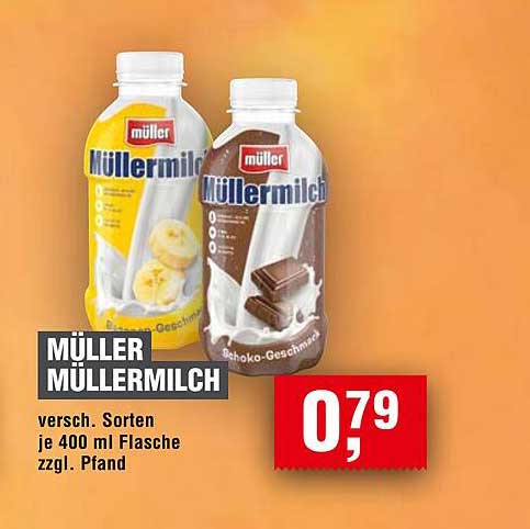 Müller Müllermilch - verschiedene Sorten 400 ml Flasche zzgl. Pfand