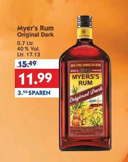 Myer's Rum Original Dark 0,7 Ltr.