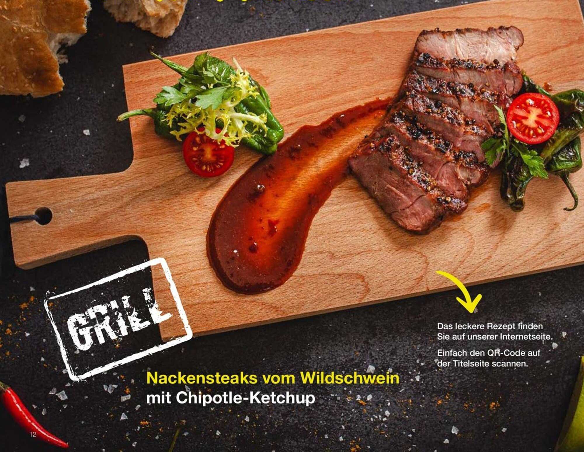 Nackensteaks vom Wildschwein mit Chipotle-Ketchup