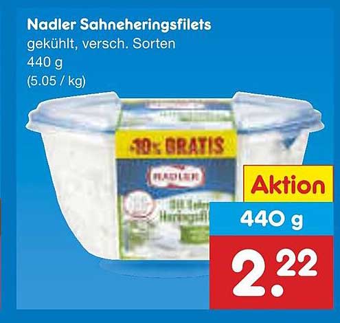 Nadler Sahneheringsfilets, gekühlt, verschiedene Sorten, 440 g