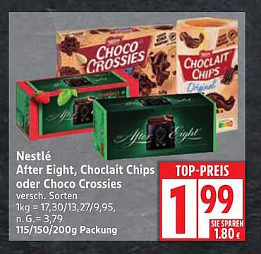 Nestlé After Eight, Chocolat Chips oder Choco Crossies - Verschiedene Sorten